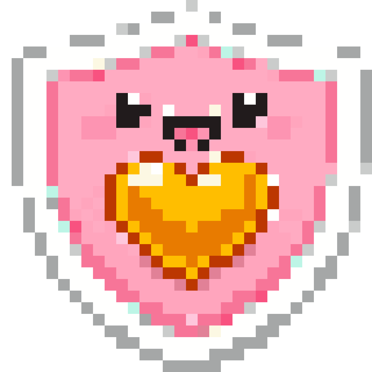 Cute heart shield icon pixel art