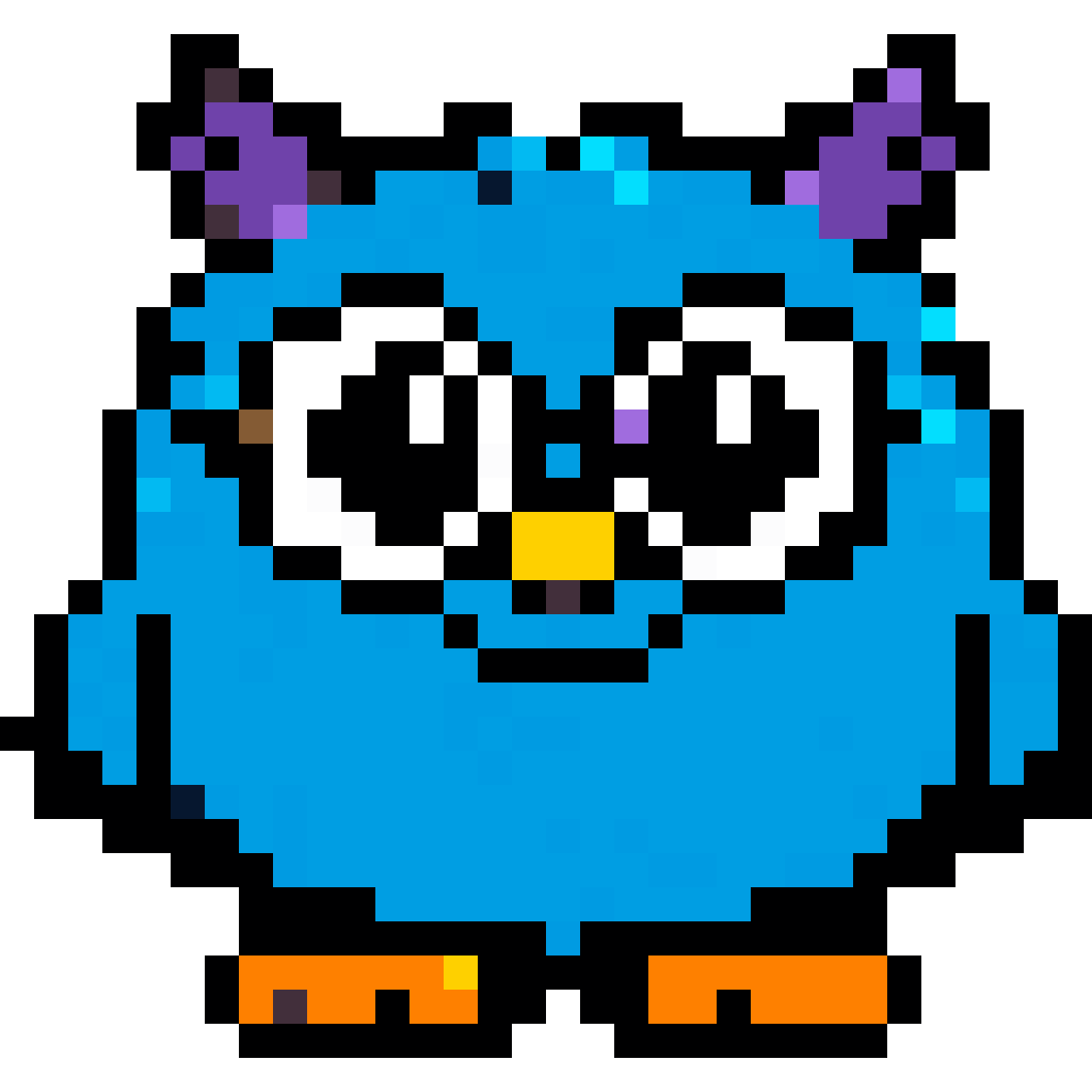 Cute owl monster pixel art