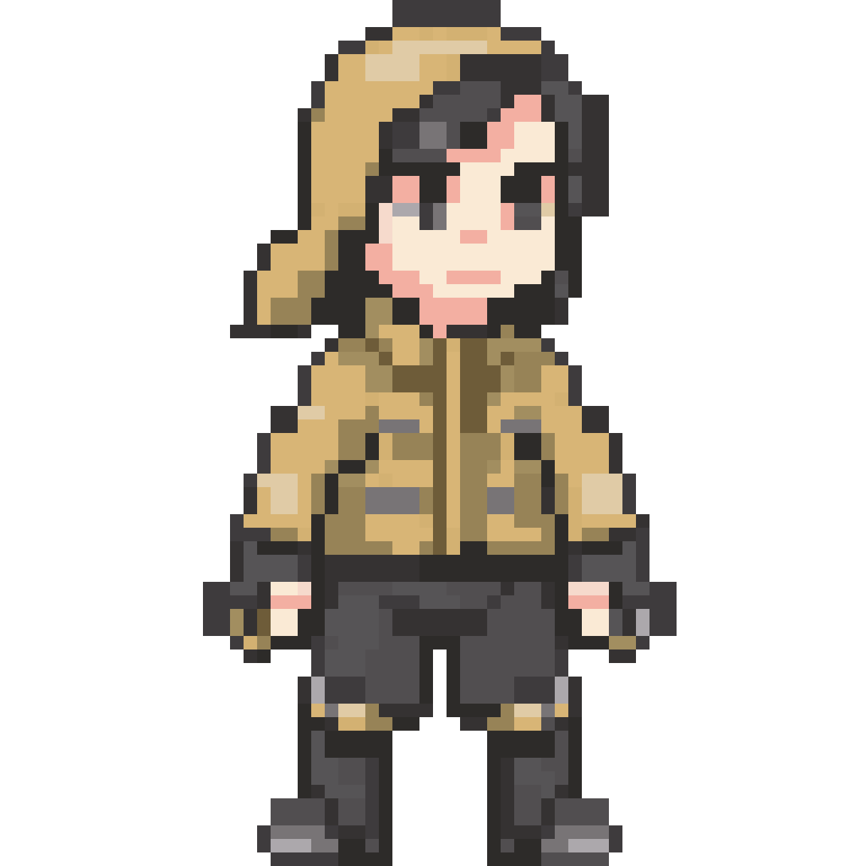 A 2D pixel character's standby pixel art