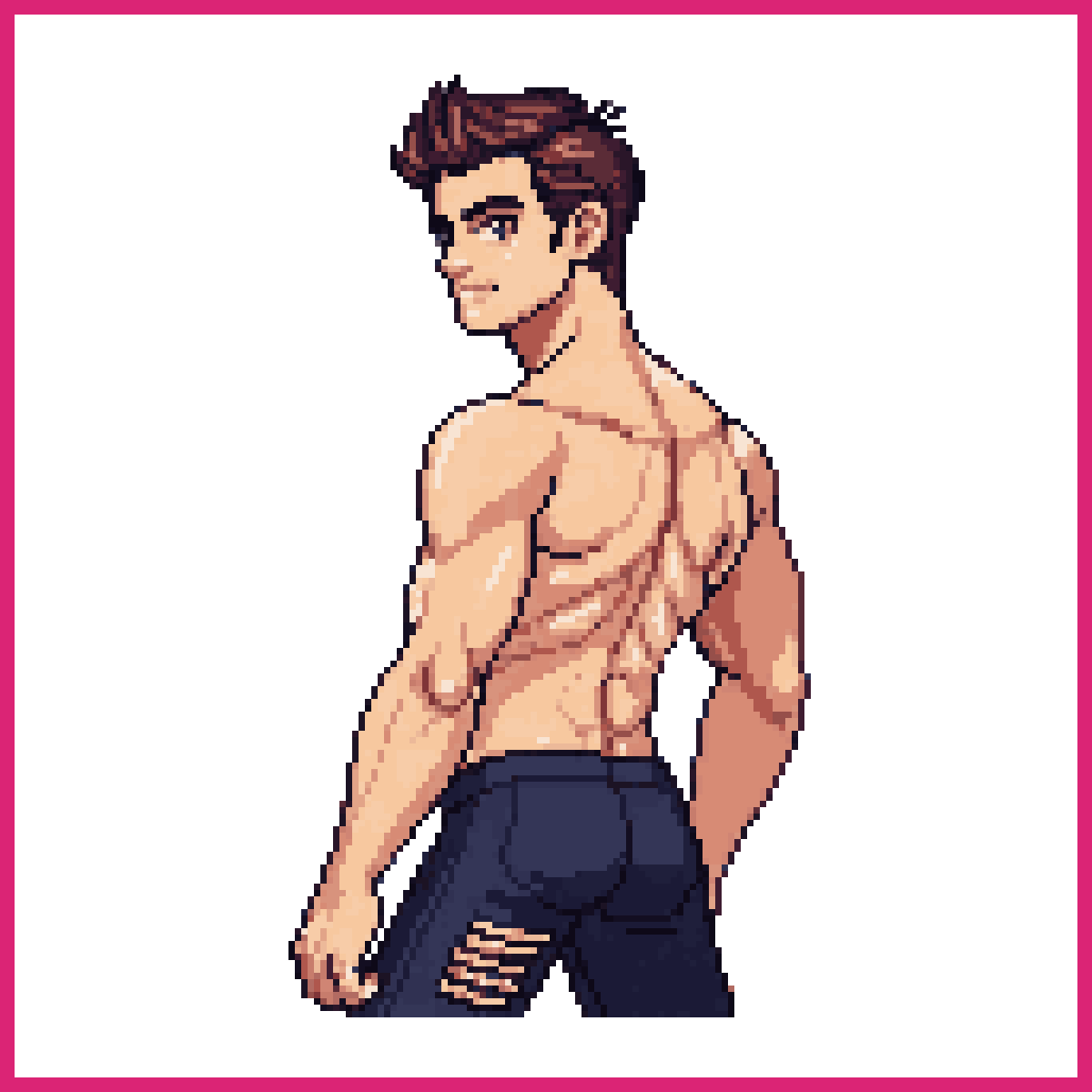 Muscular Man in Torn Shorts | Sprite-AI