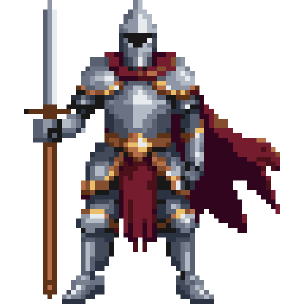 Medieval knight character pixel art