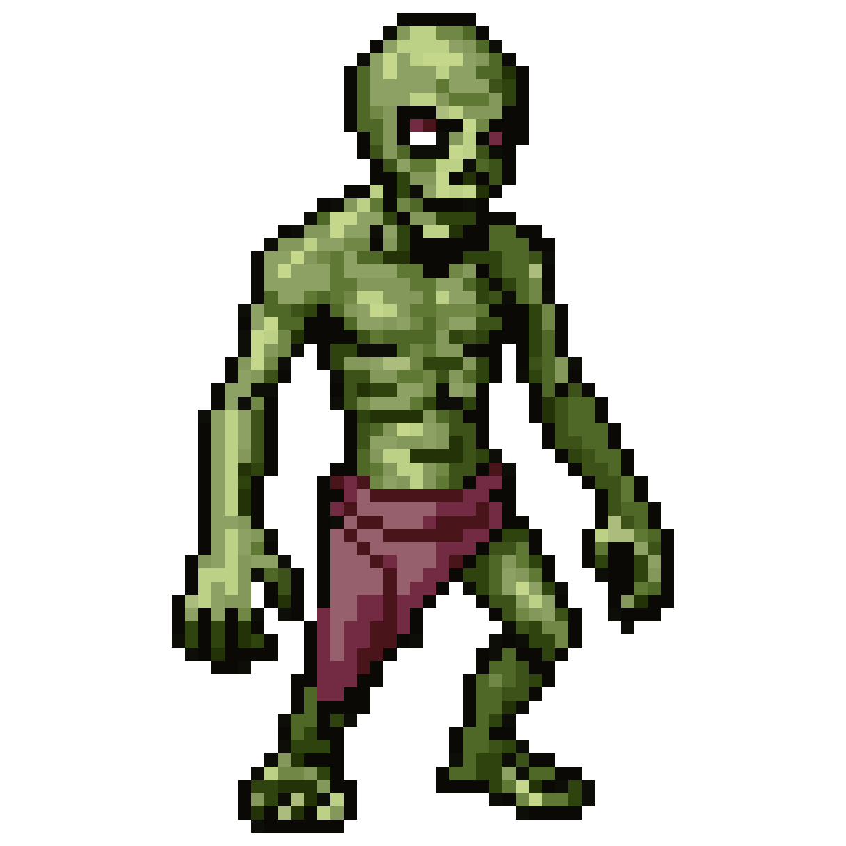 Green-skinned zombie pixel art