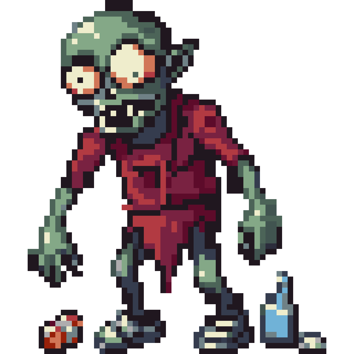 Trash zombie pixel art