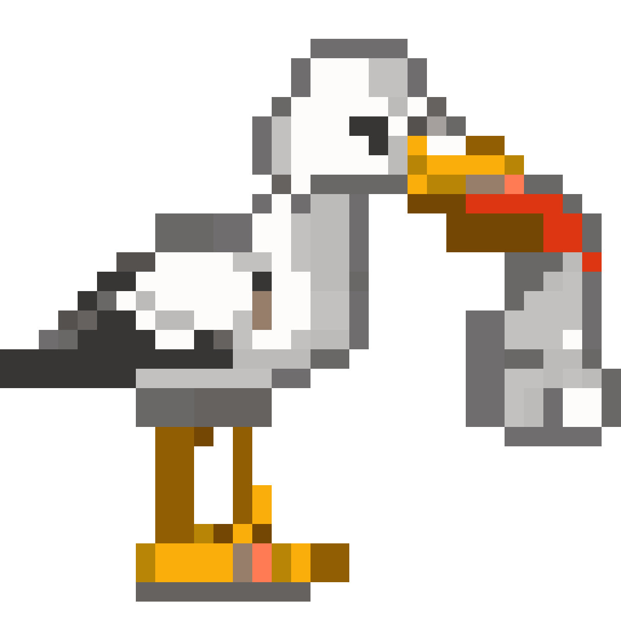 Stork delivering baby pixel art