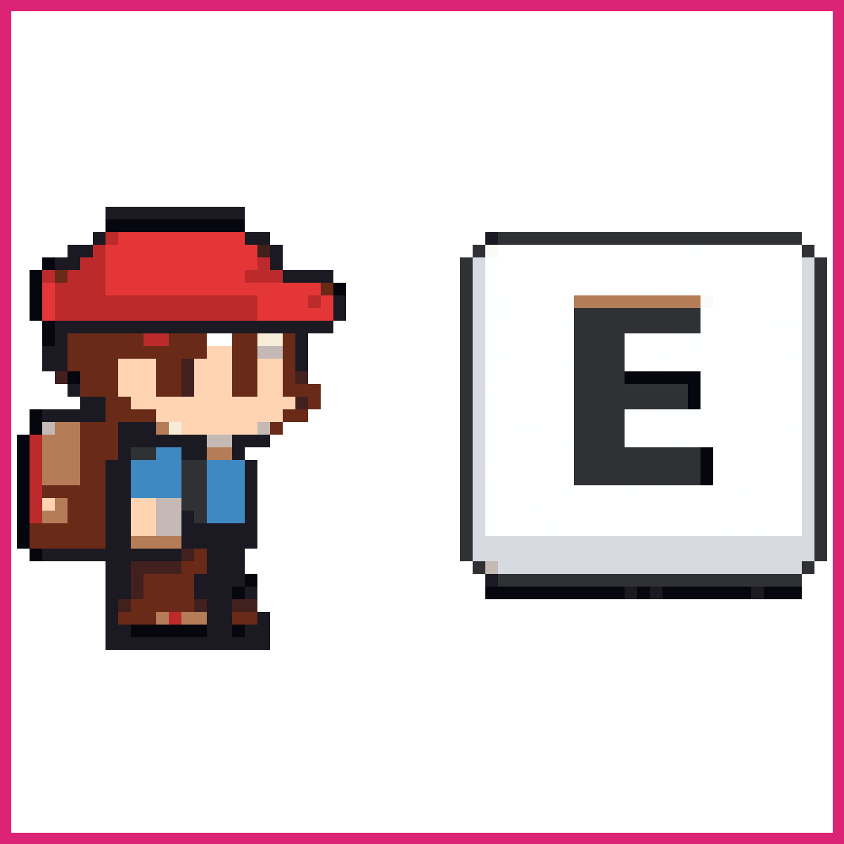 Minimalist White Letter E Button | Sprite-AI