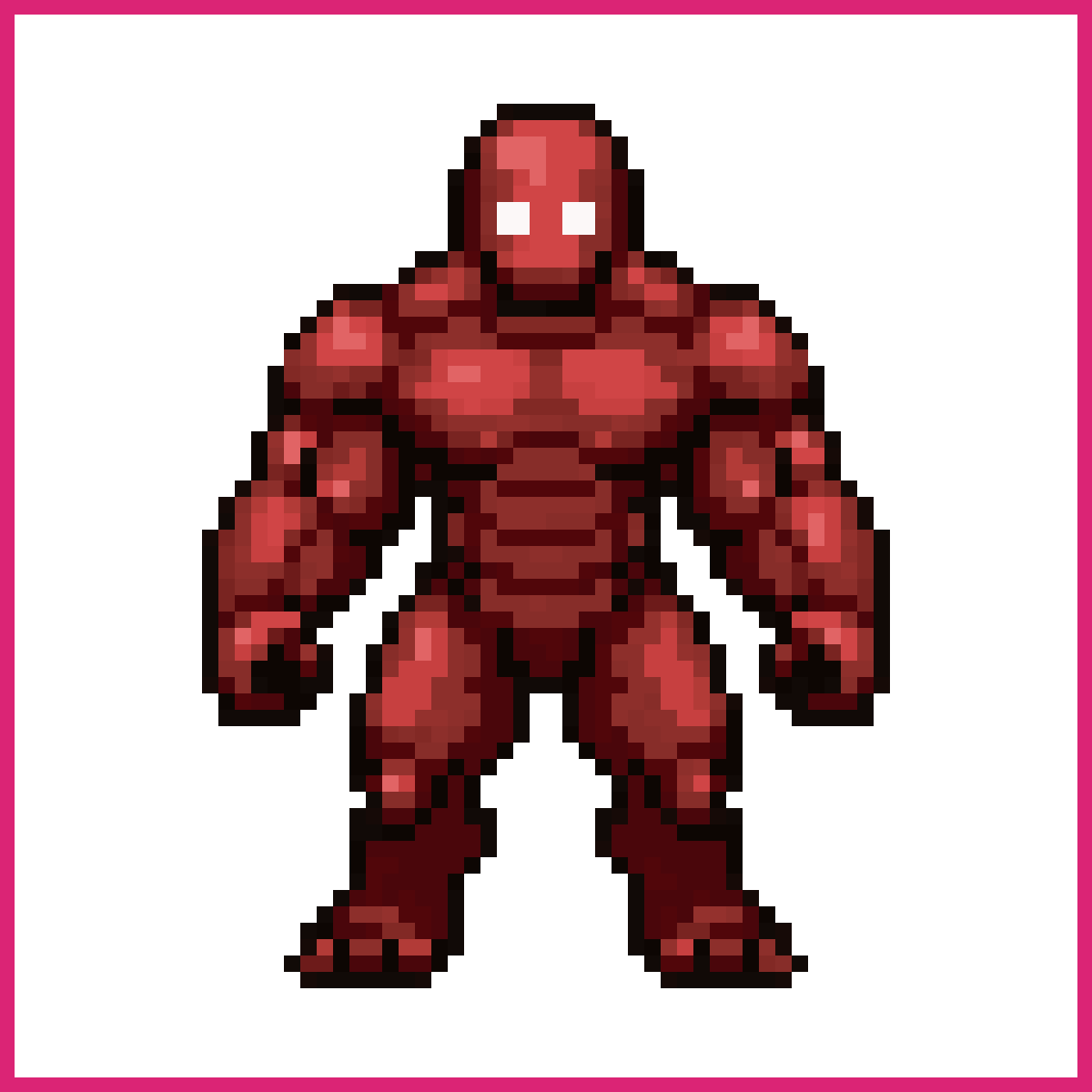Bulky Red Humanoid Character | Sprite-AI
