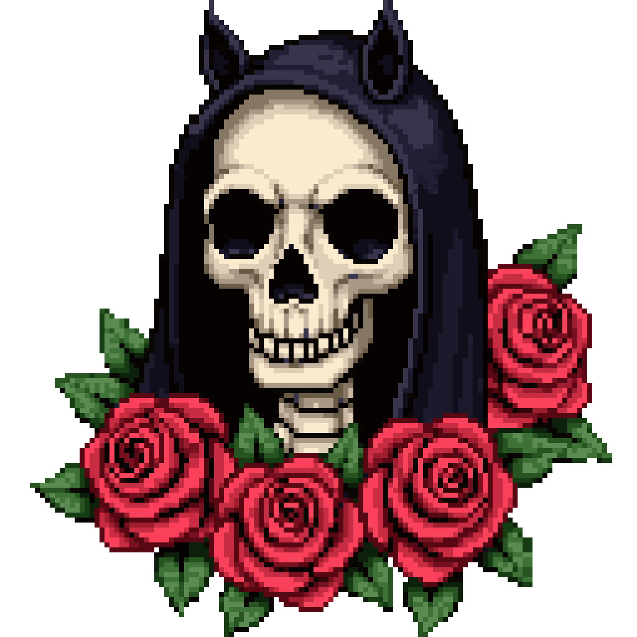 Horse-headed skeleton pixel art