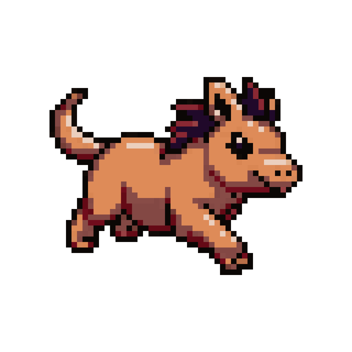 a capybara running pixel art