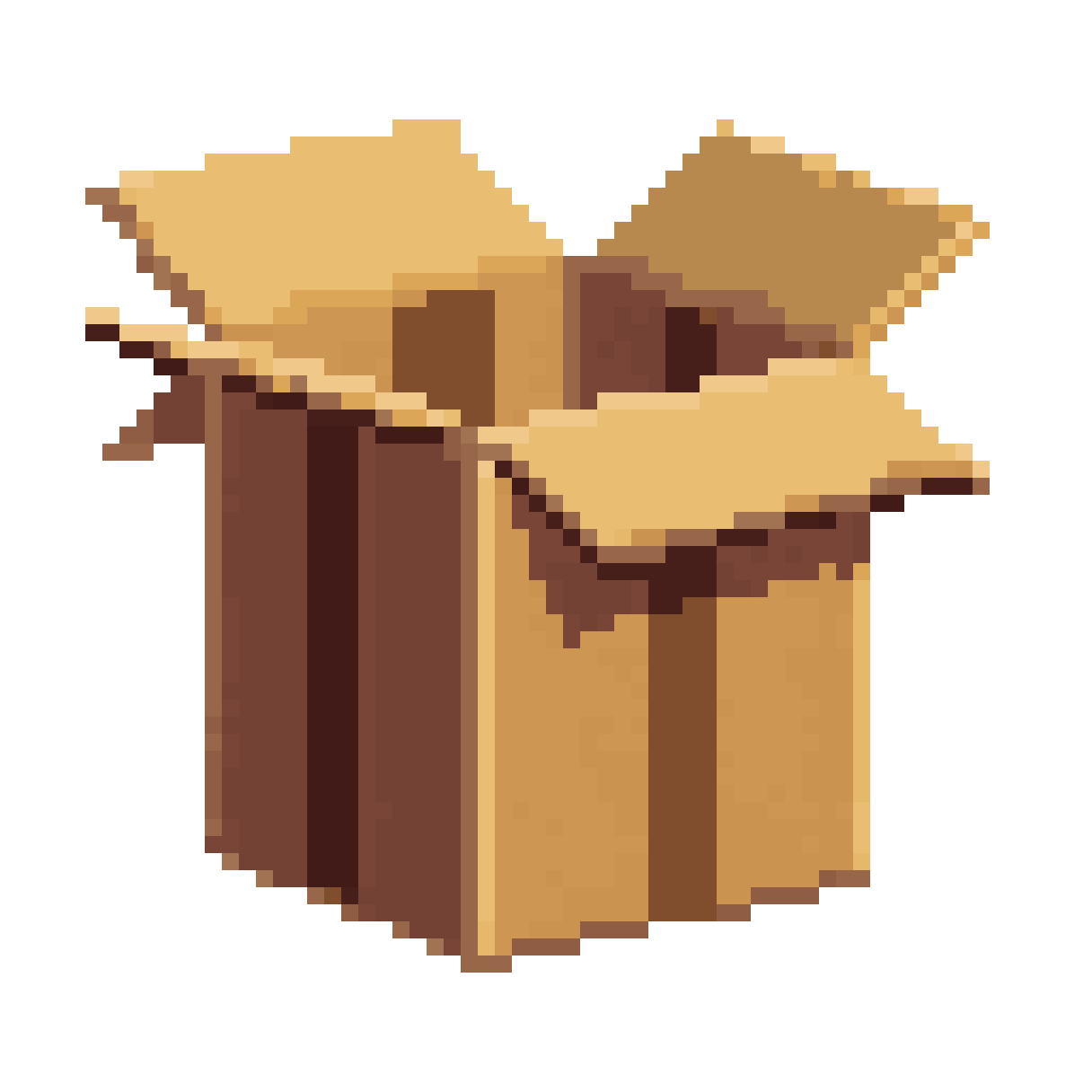 Open cardboard box pixel art