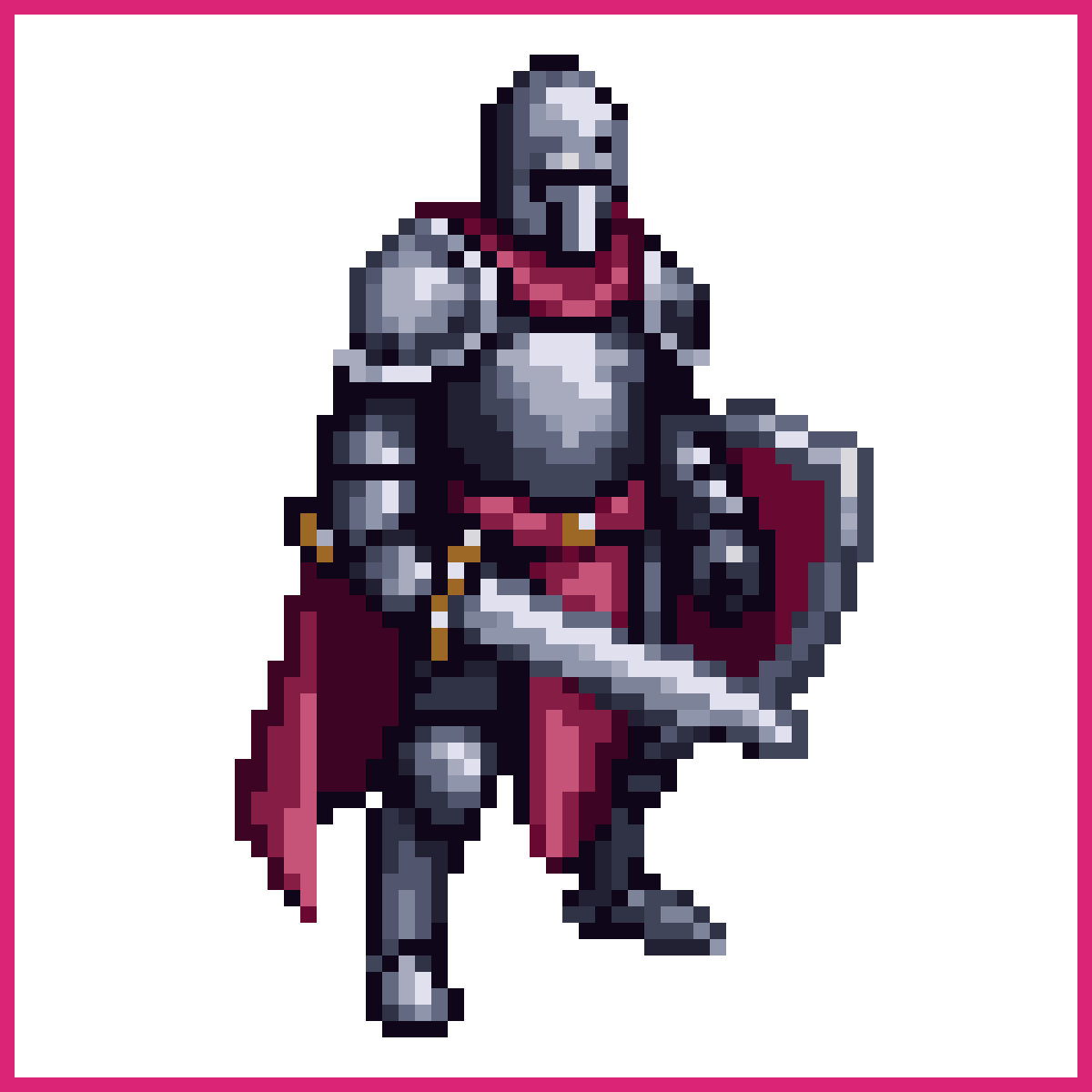 2D knight character in fantasy armor | Sprite-AI