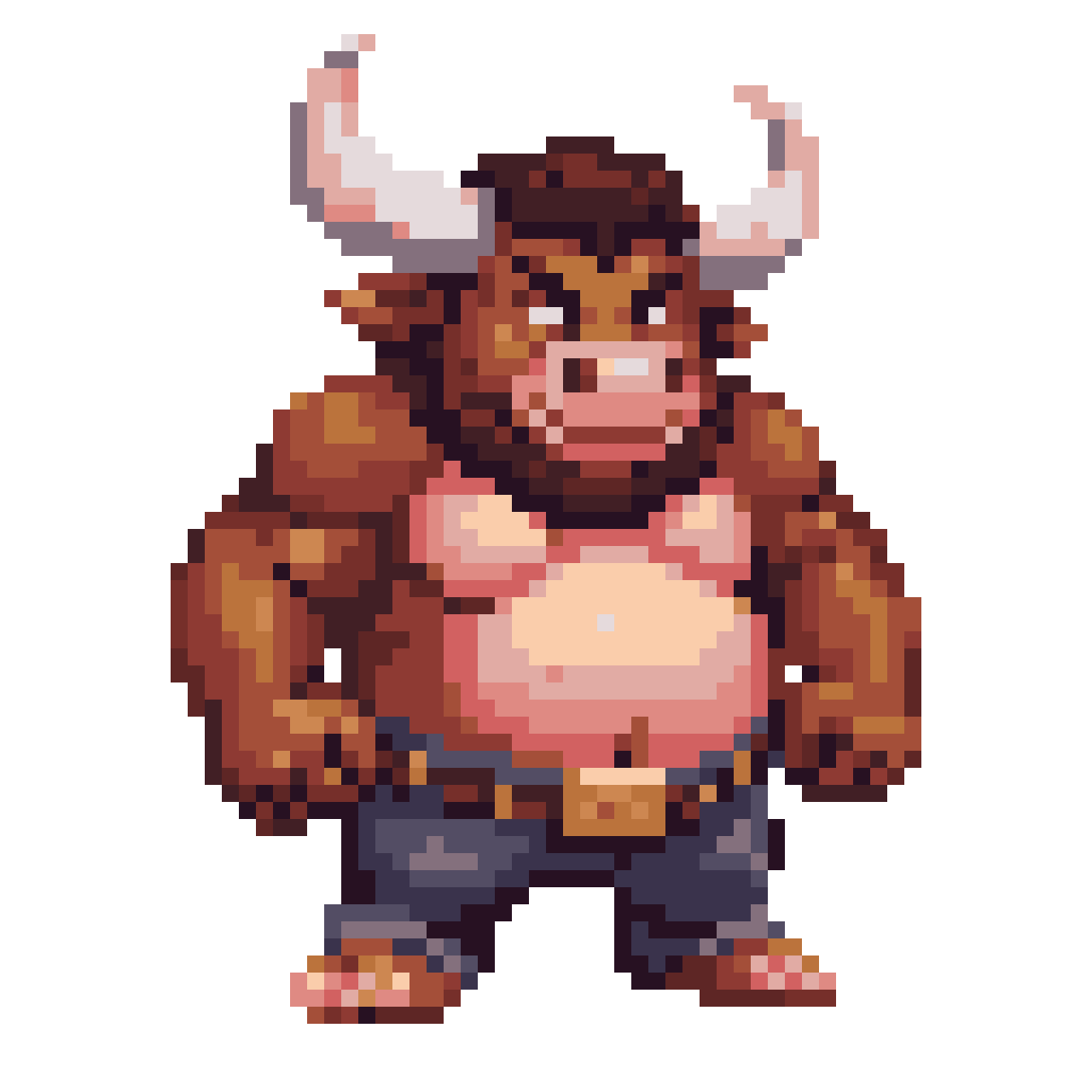 Silly minotaur uncle pixel art