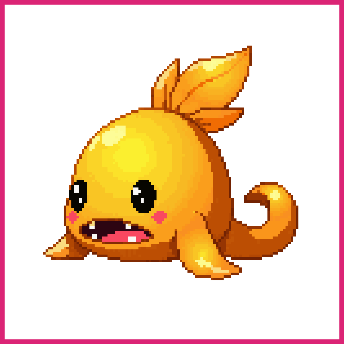 Cute Orange Spiky Yellow Angry Pufferfish | Sprite-AI