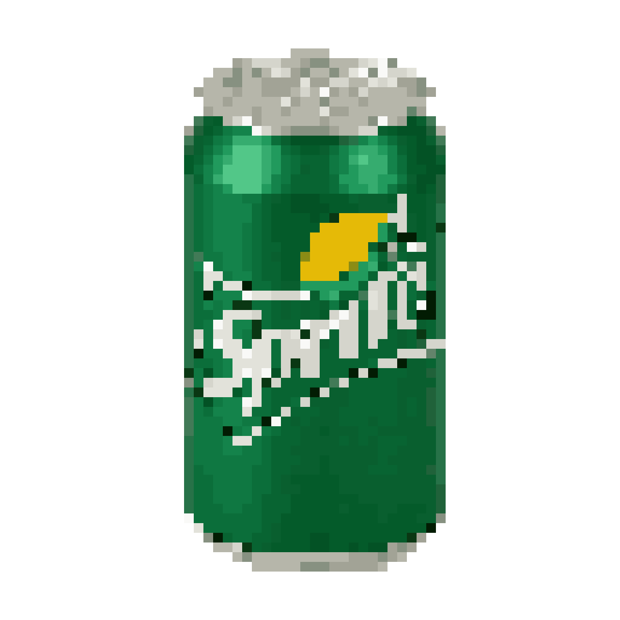 Sprite (the drink)

make the can please with the logo facing forward 

but with the camera with a ISOMETRIC look — 64×64 pixel art