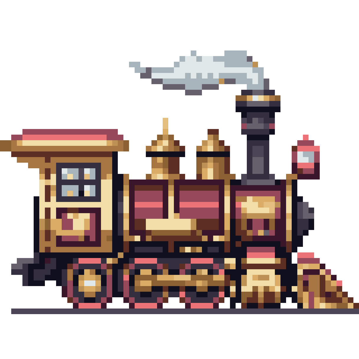 Steampunk locomotive pixel art
