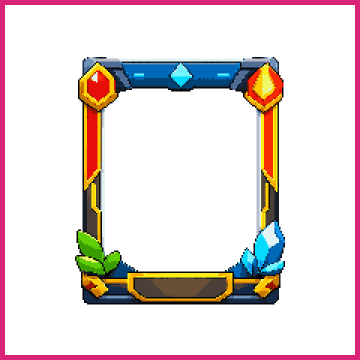 person 5 style card frame. no text, cool frame ... | Sprite-AI