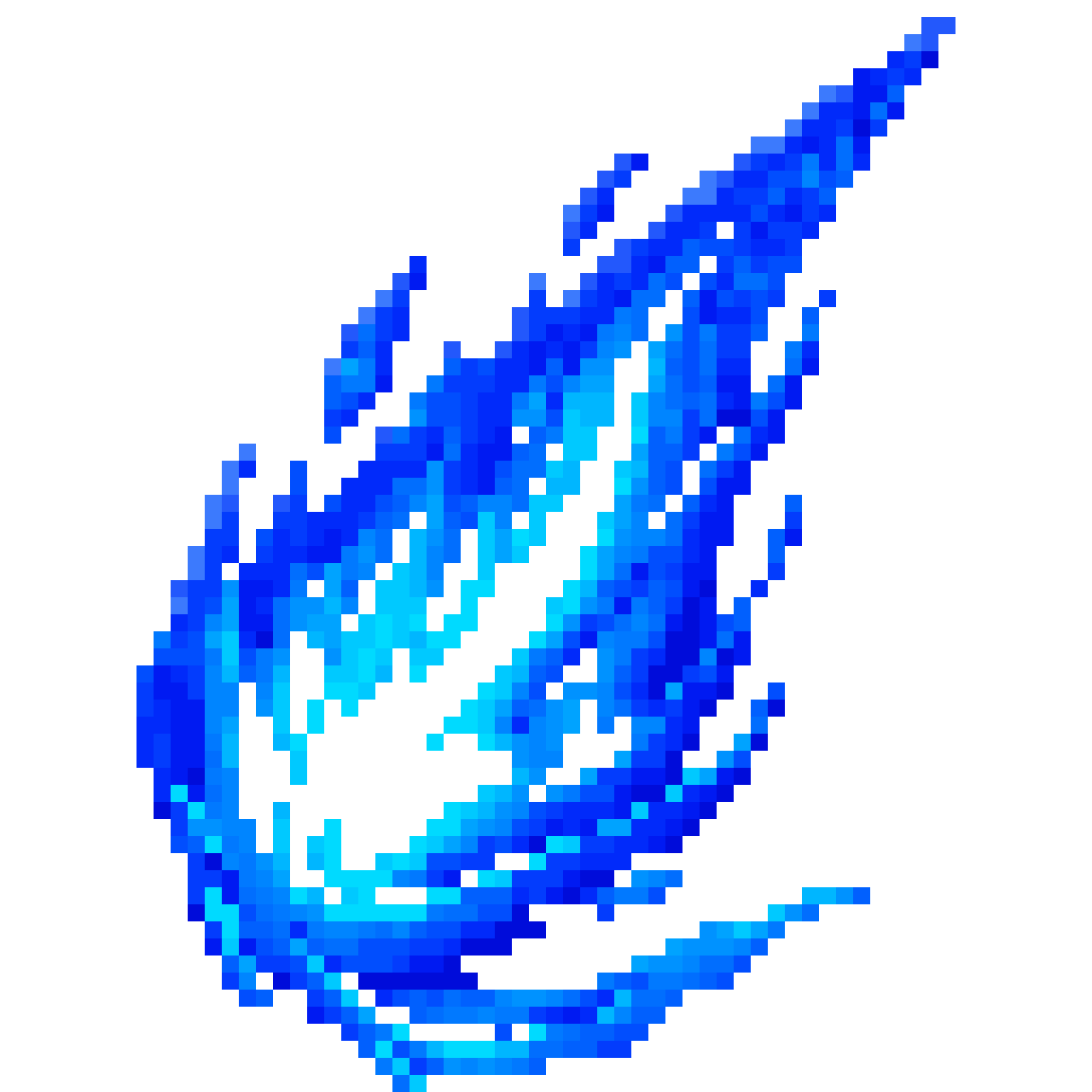 Blue flame effect pixel art
