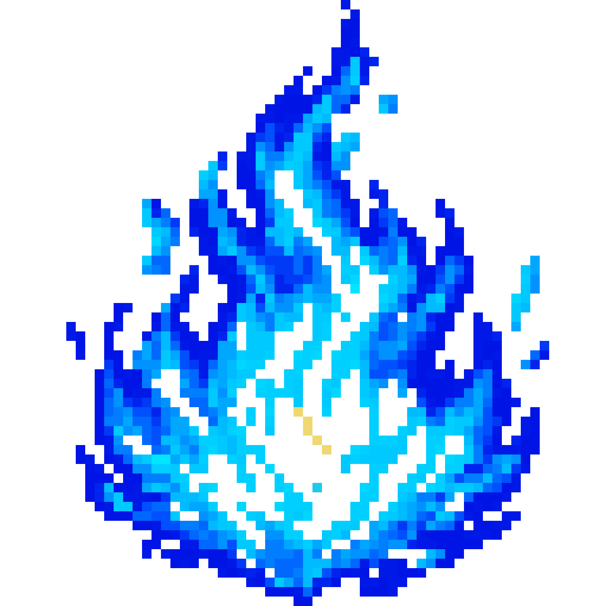 Blue flame effect pixel art