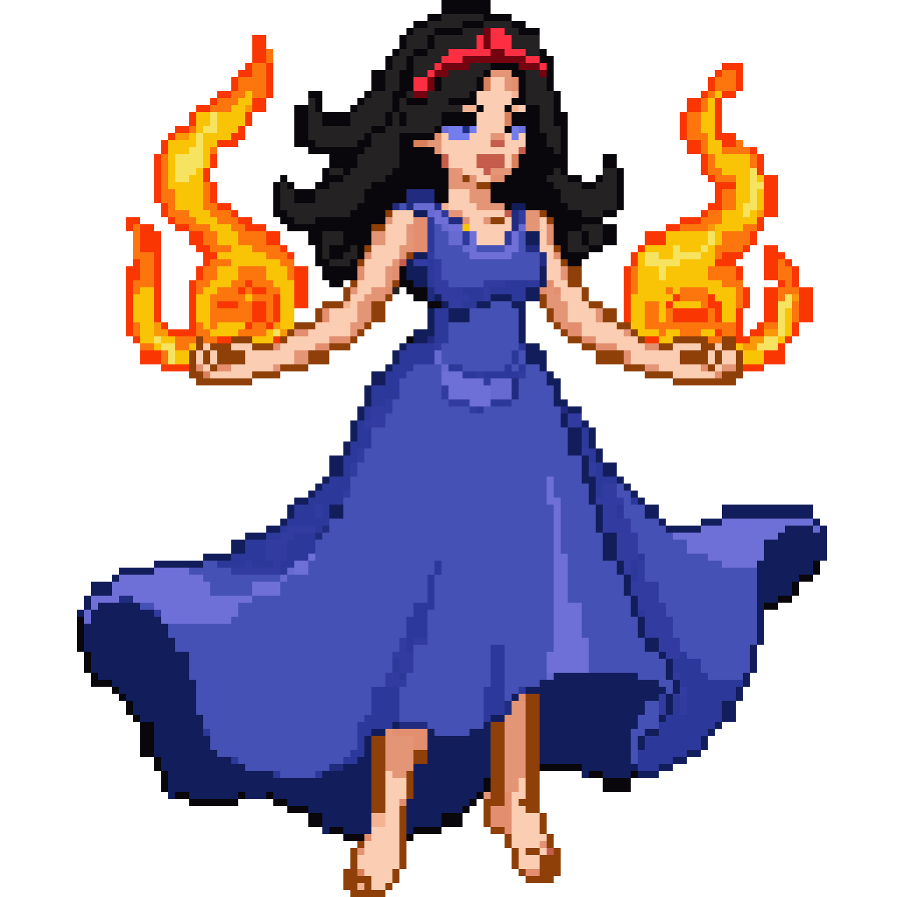 Fire sorceress pixel art