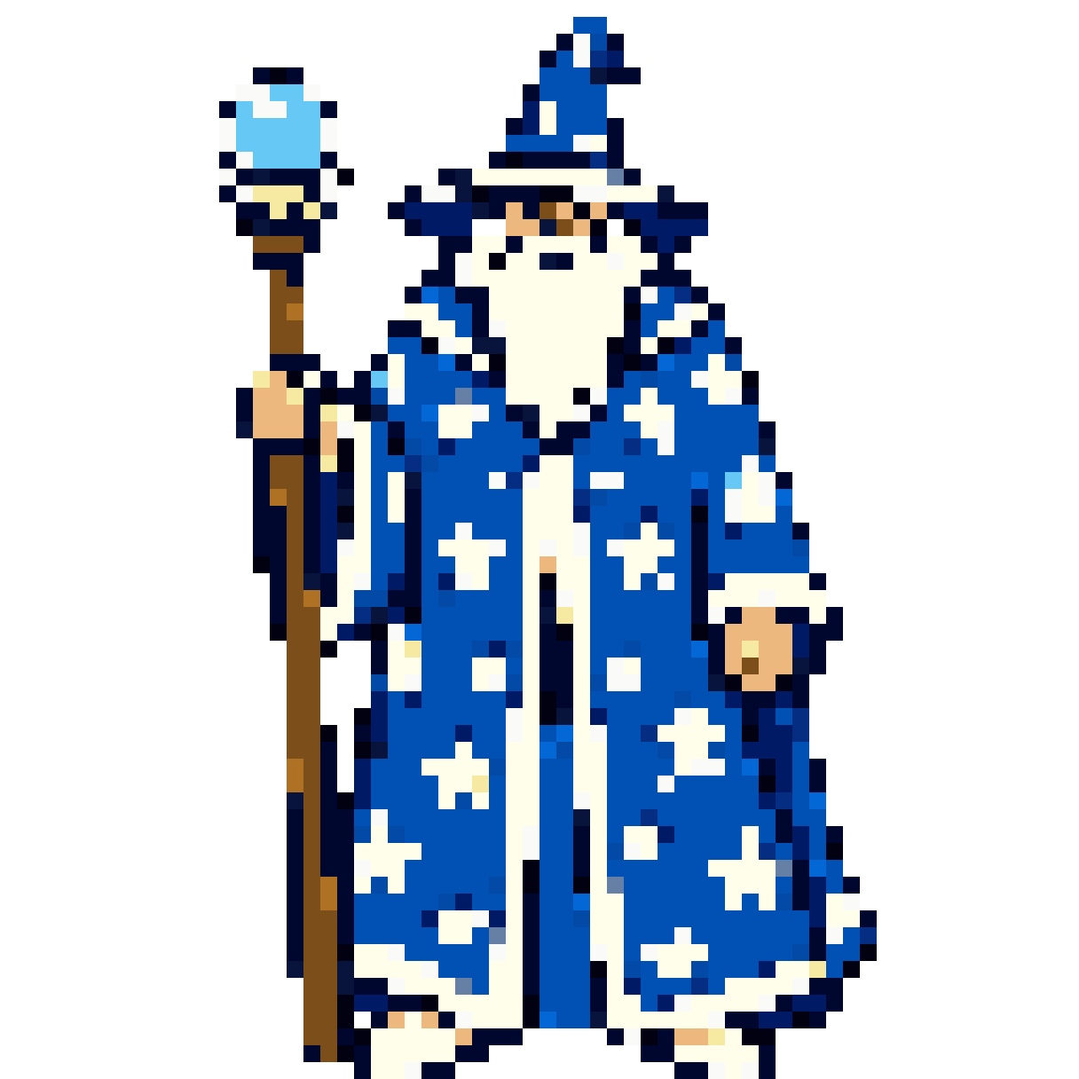 Wizard with staff pixel art