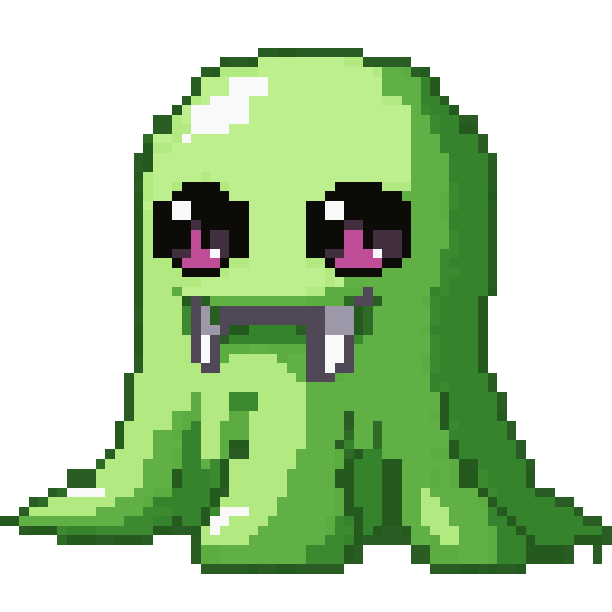 Bouncy green slime pixel art