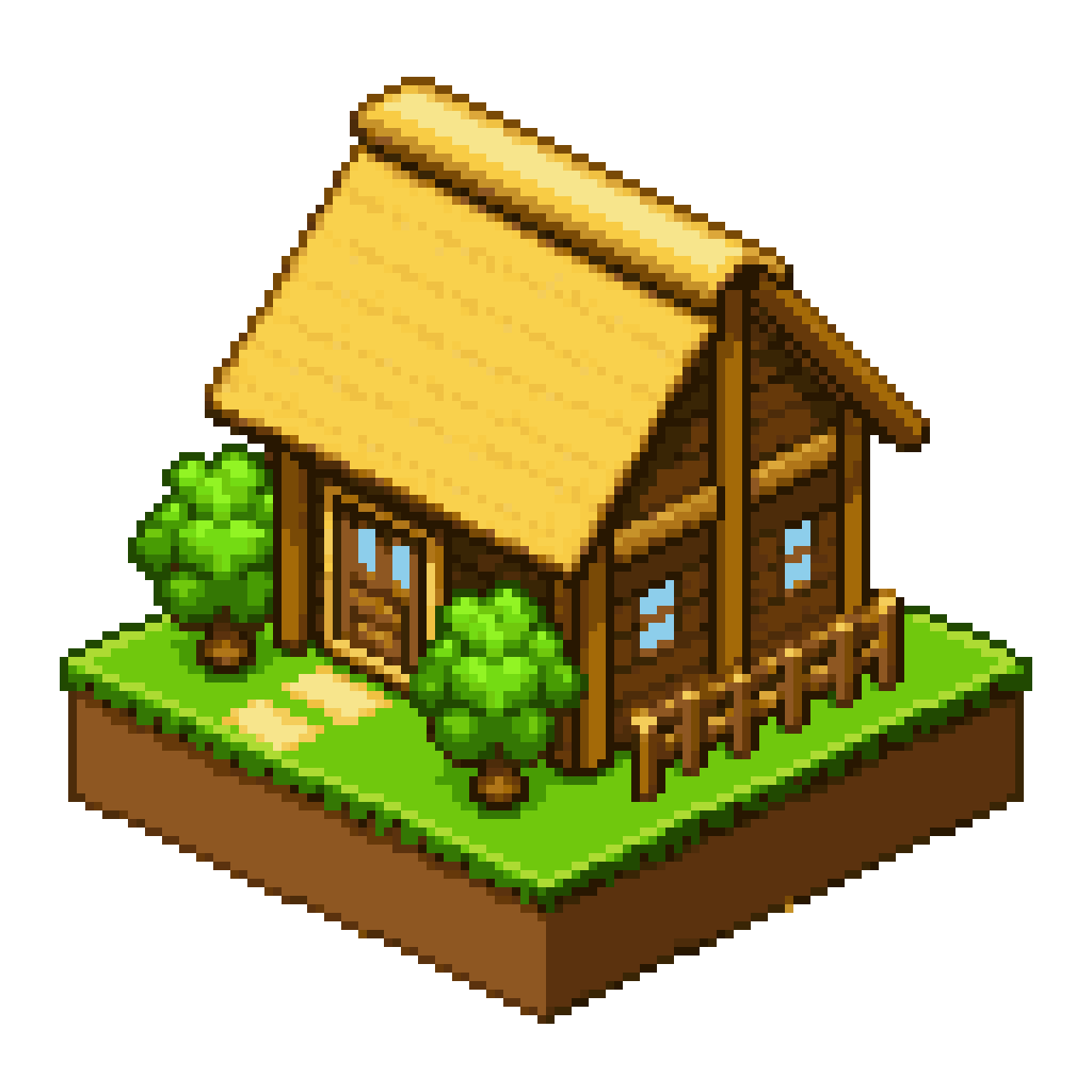 Cozy farmhouse pixel art