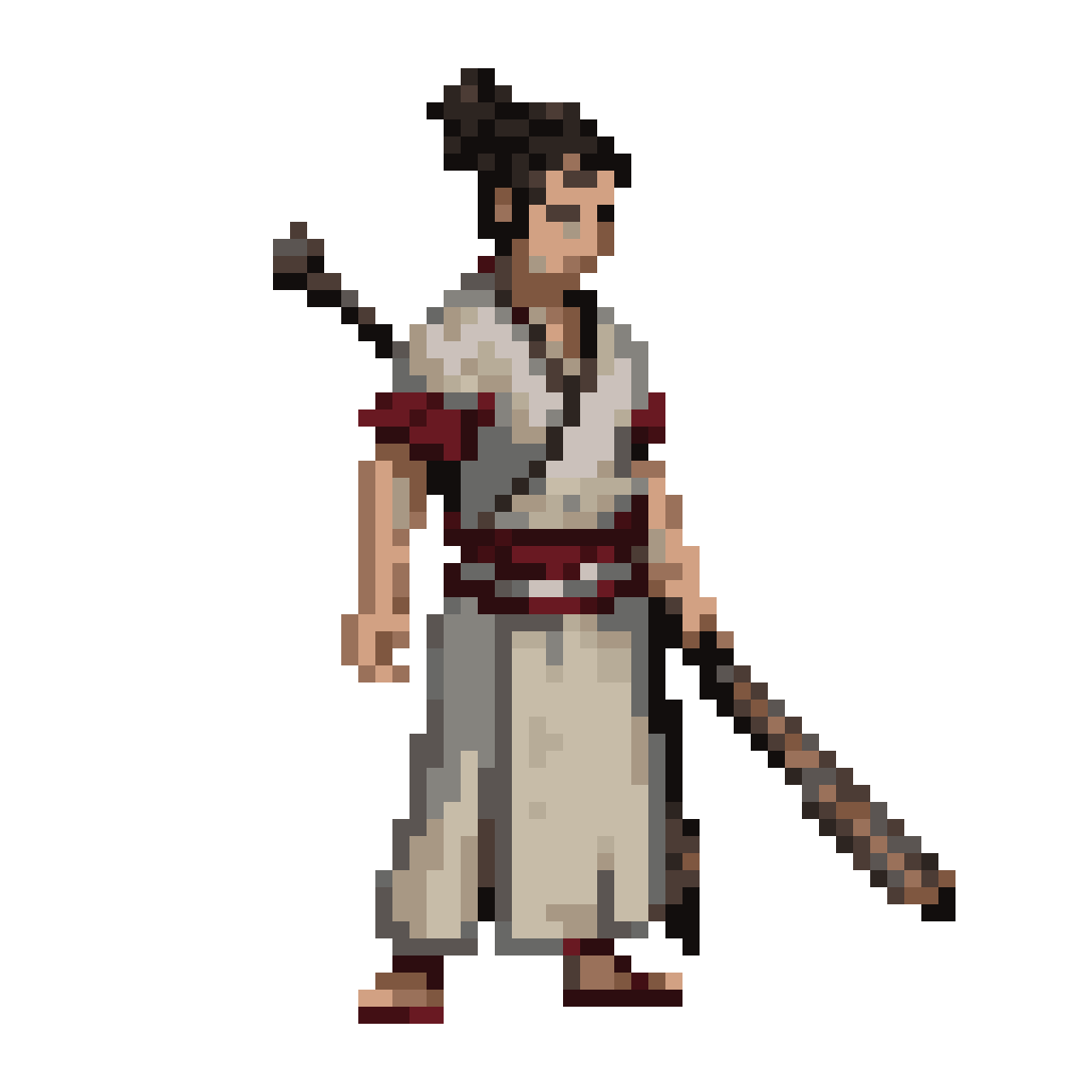 Xianxia Cultivator in White Robe pixel art