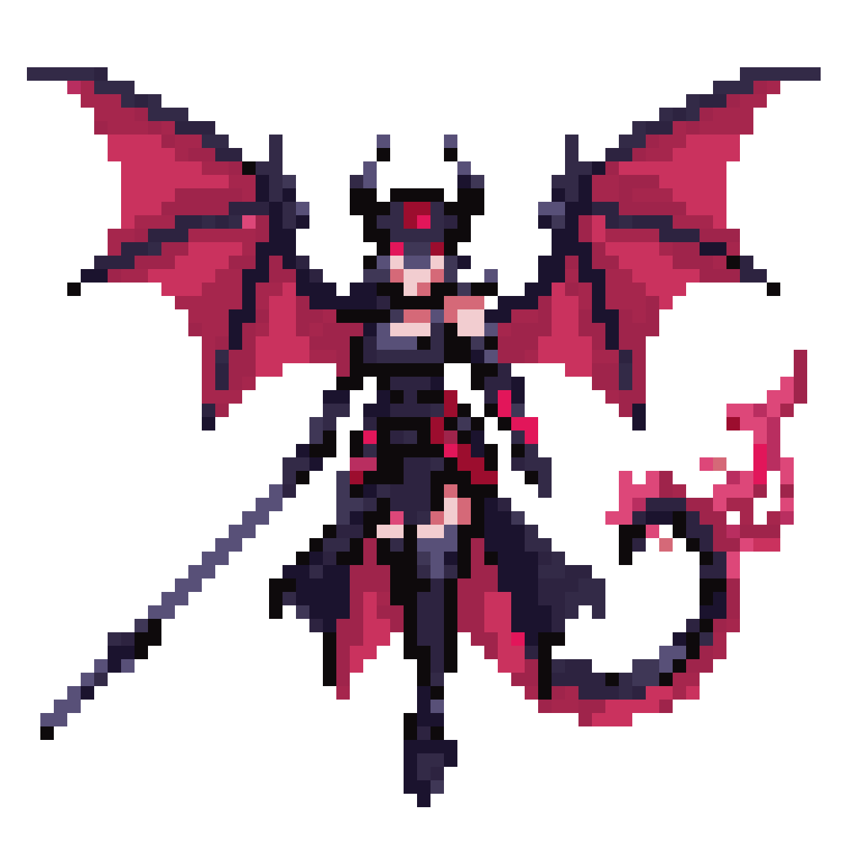 female dragonknight with spears pixel art