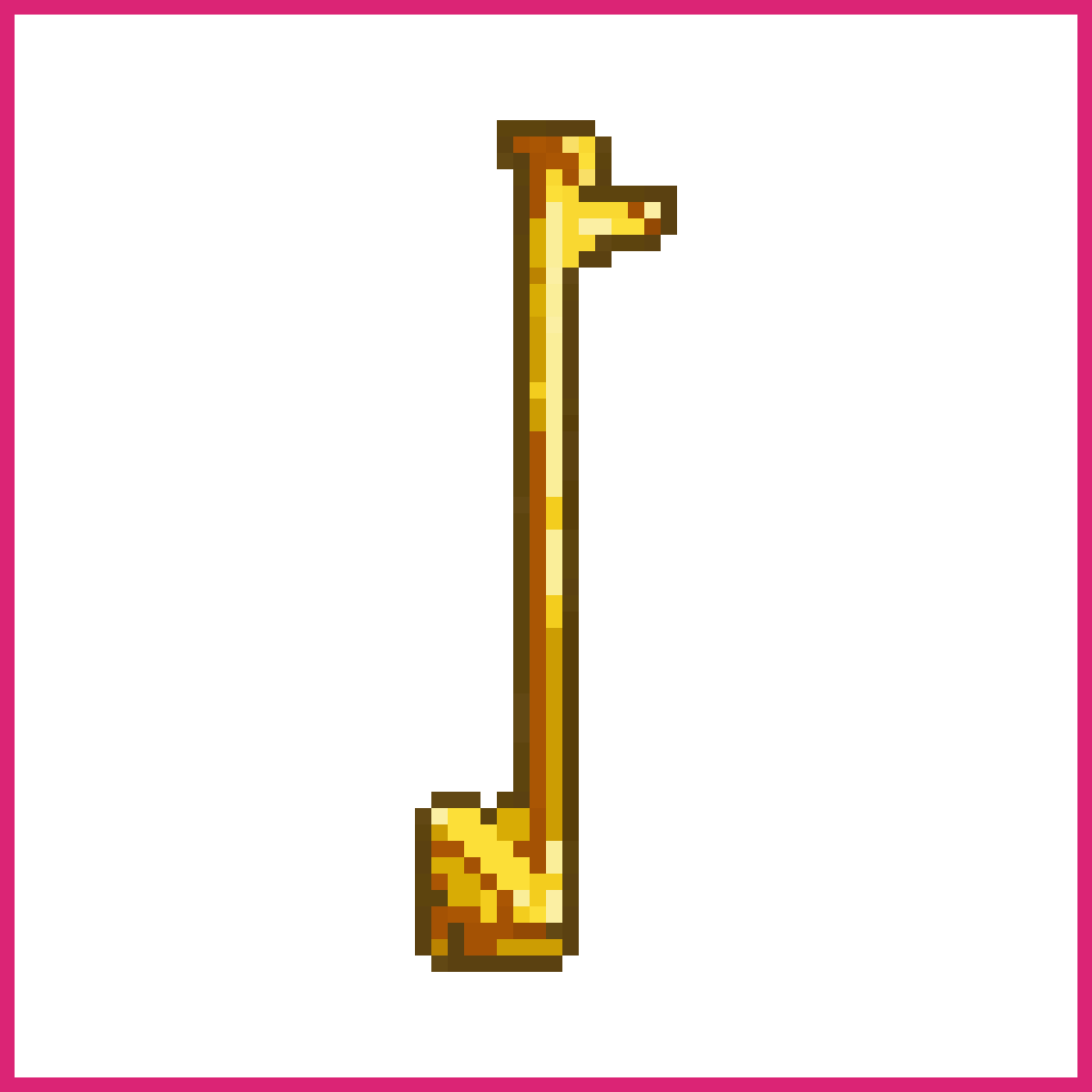 a yellow old key with a sword shape | Sprite-AI