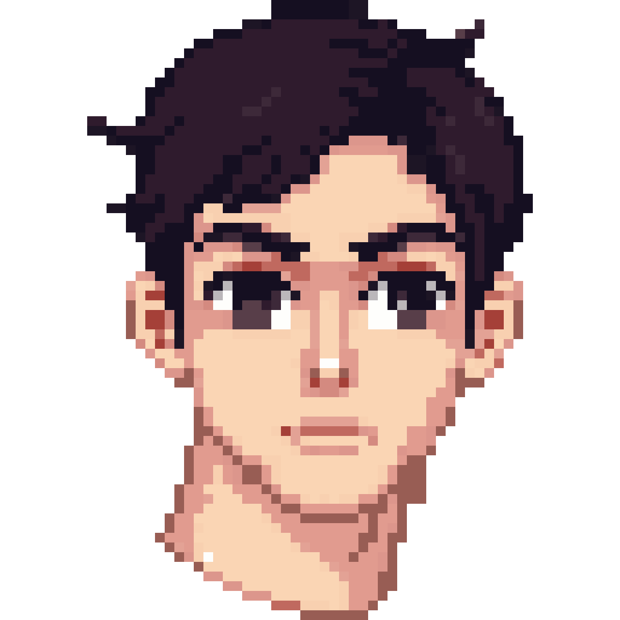 Male portrait 3/4 view pixel art