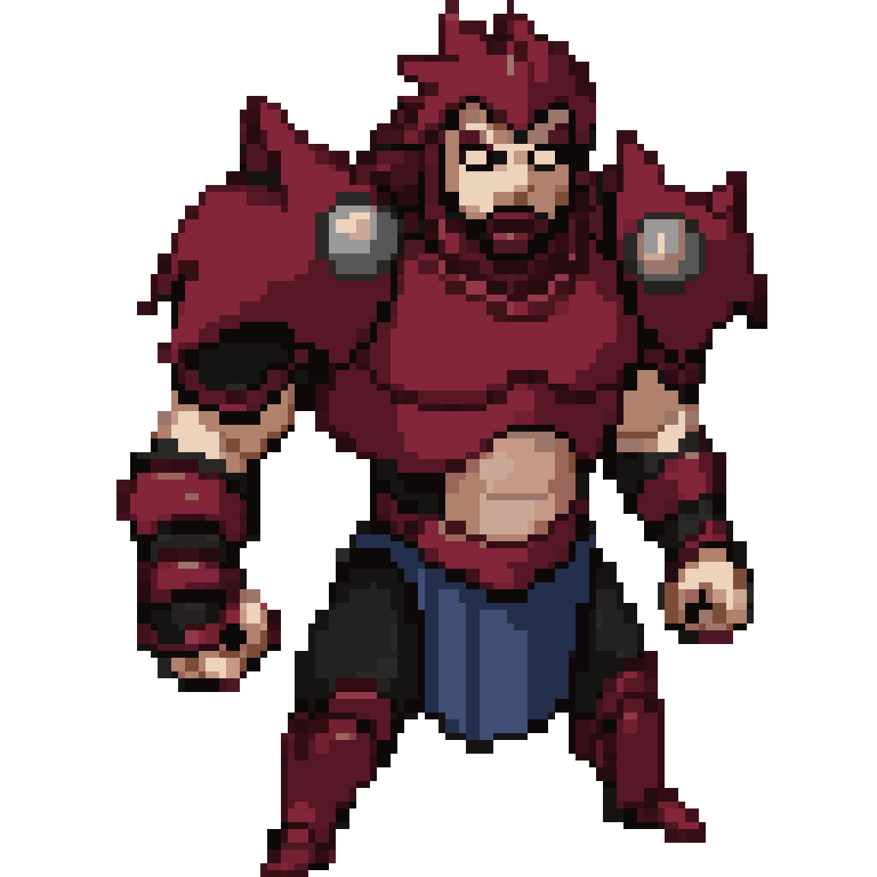 pose: Ready for battle Confident pixel art