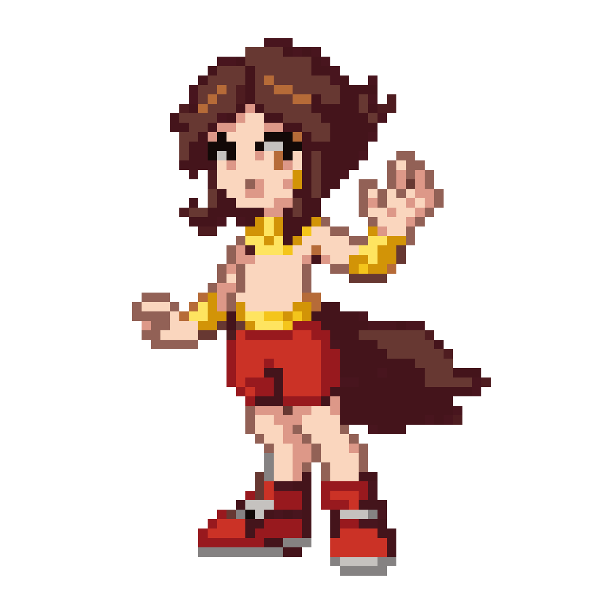 Medieval dress girl pixel art