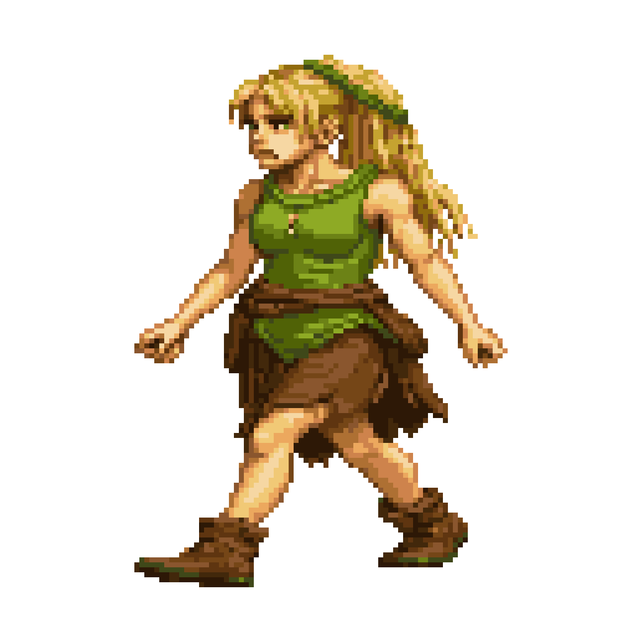 walking front-left sprite pixel art