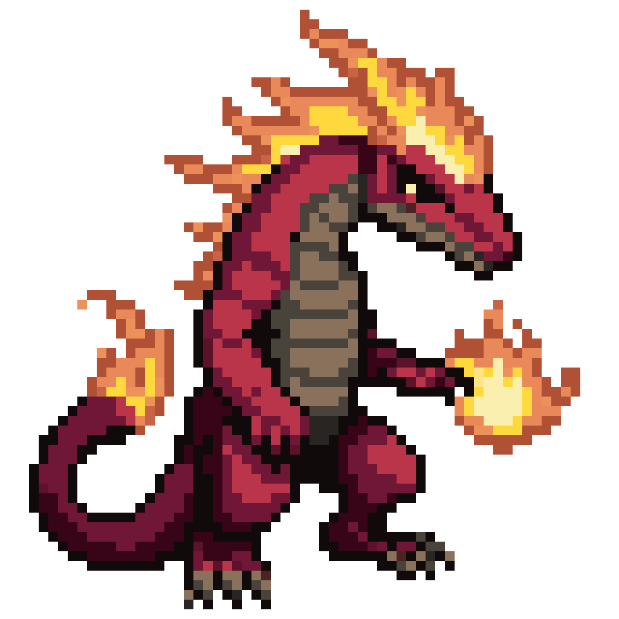 Fire Monster pixel art