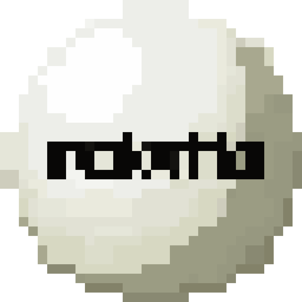 Ping pong ball with text pixel art