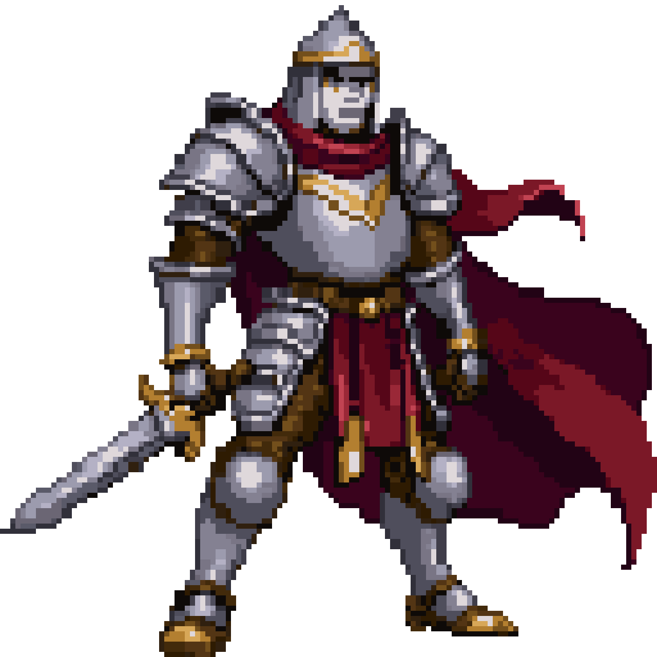 Medieval warrior pixel art