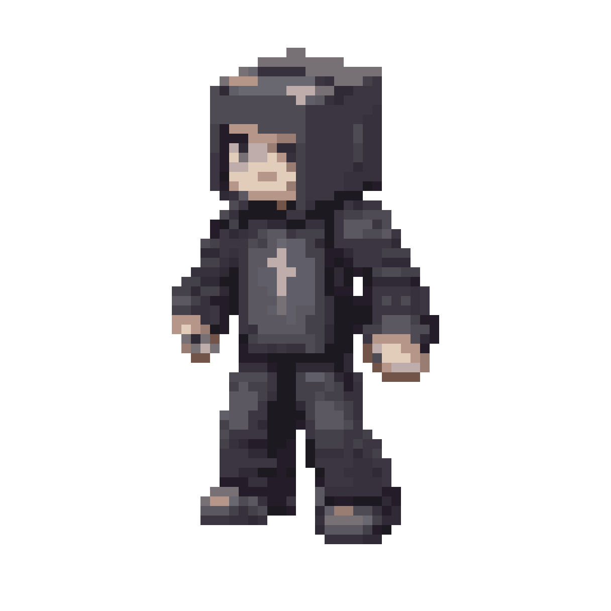 2D Square-Man Character pixel art