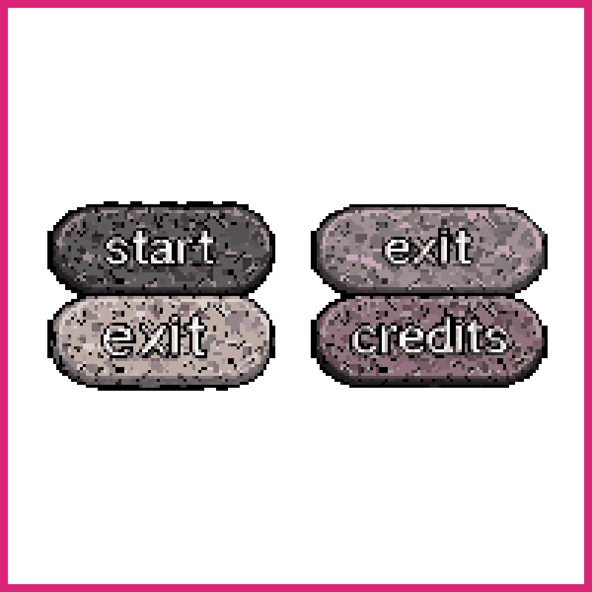 2D Oval Buttons for Start Exit Credits | Sprite-AI