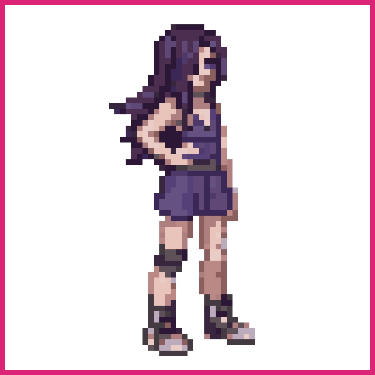 Femboy with Long Hair and Bandaged Leg | Sprite-AI