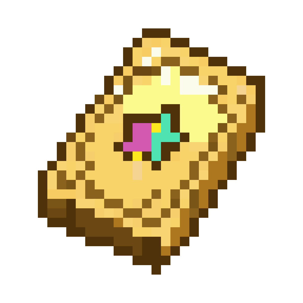 Shiny Golden Ticket with Rainbow Star pixel art