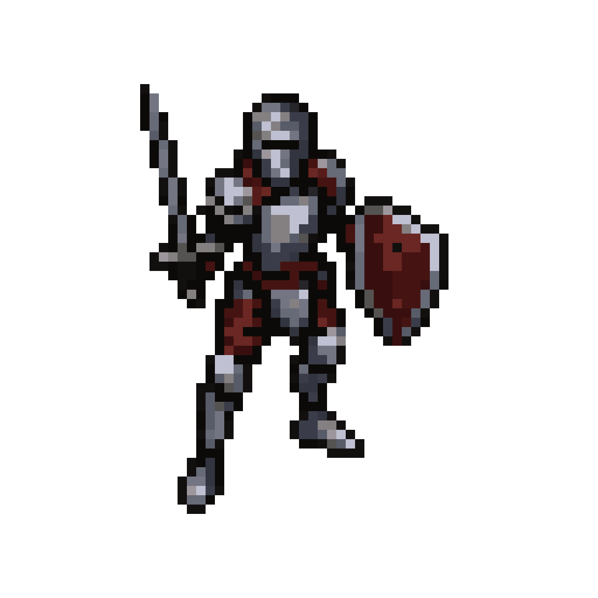 Combat stance knight pixel art