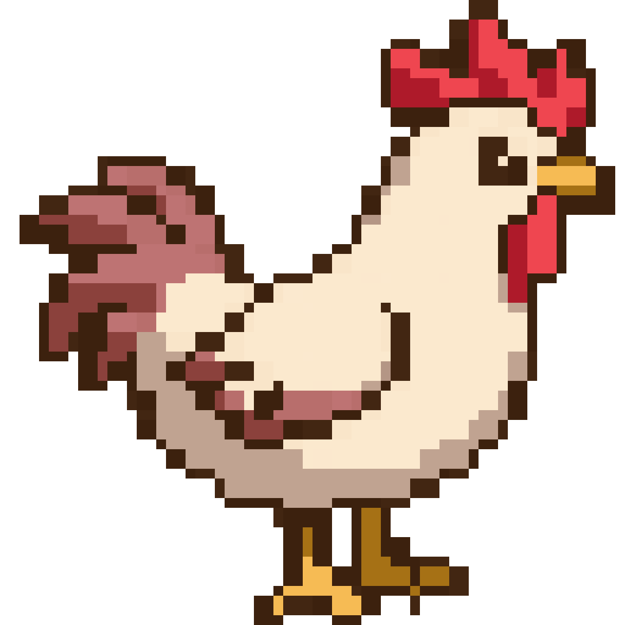 Modern pixel art chicken pixel art