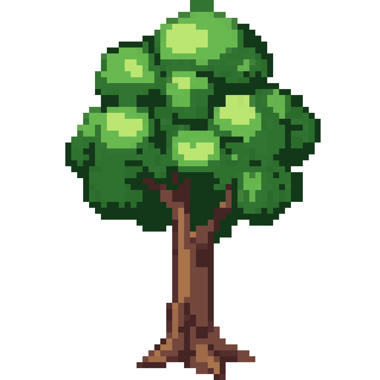 Lush green tree pixel art