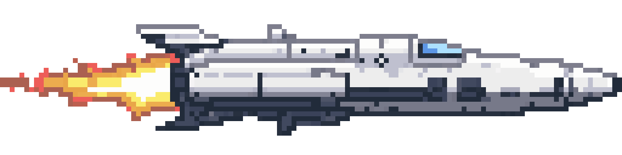 Silver spaceship pixel art