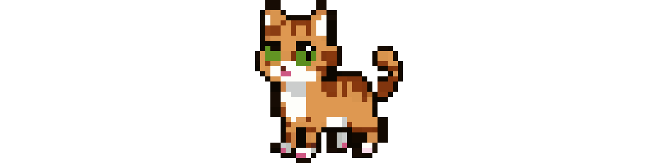 Orange tabby cat pixel art