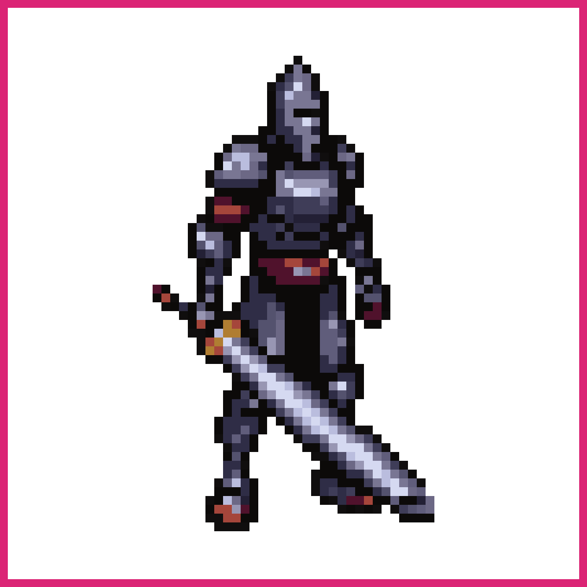 Character in Dark Grey Plate Armor | Sprite-AI
