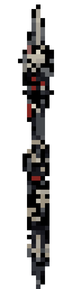 Make a godly spear made pixel art