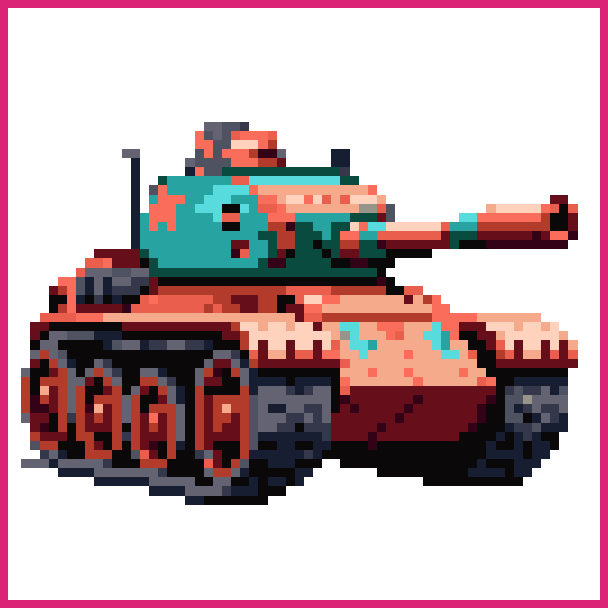 steampunk tank with neon design | Sprite-AI