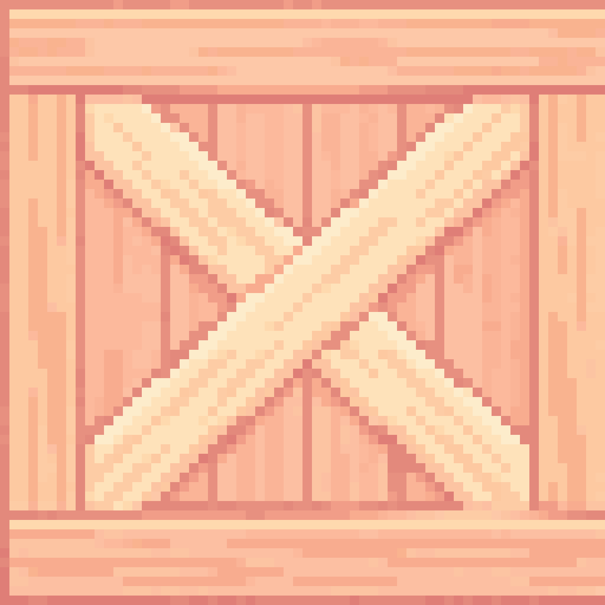 Stylized wooden crate texture pixel art