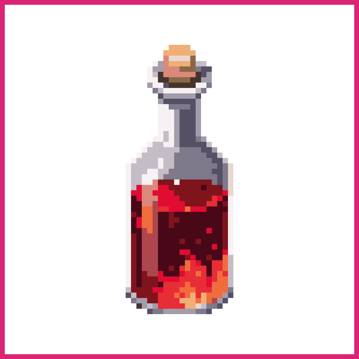 red magic potion in a bottle | Sprite-AI