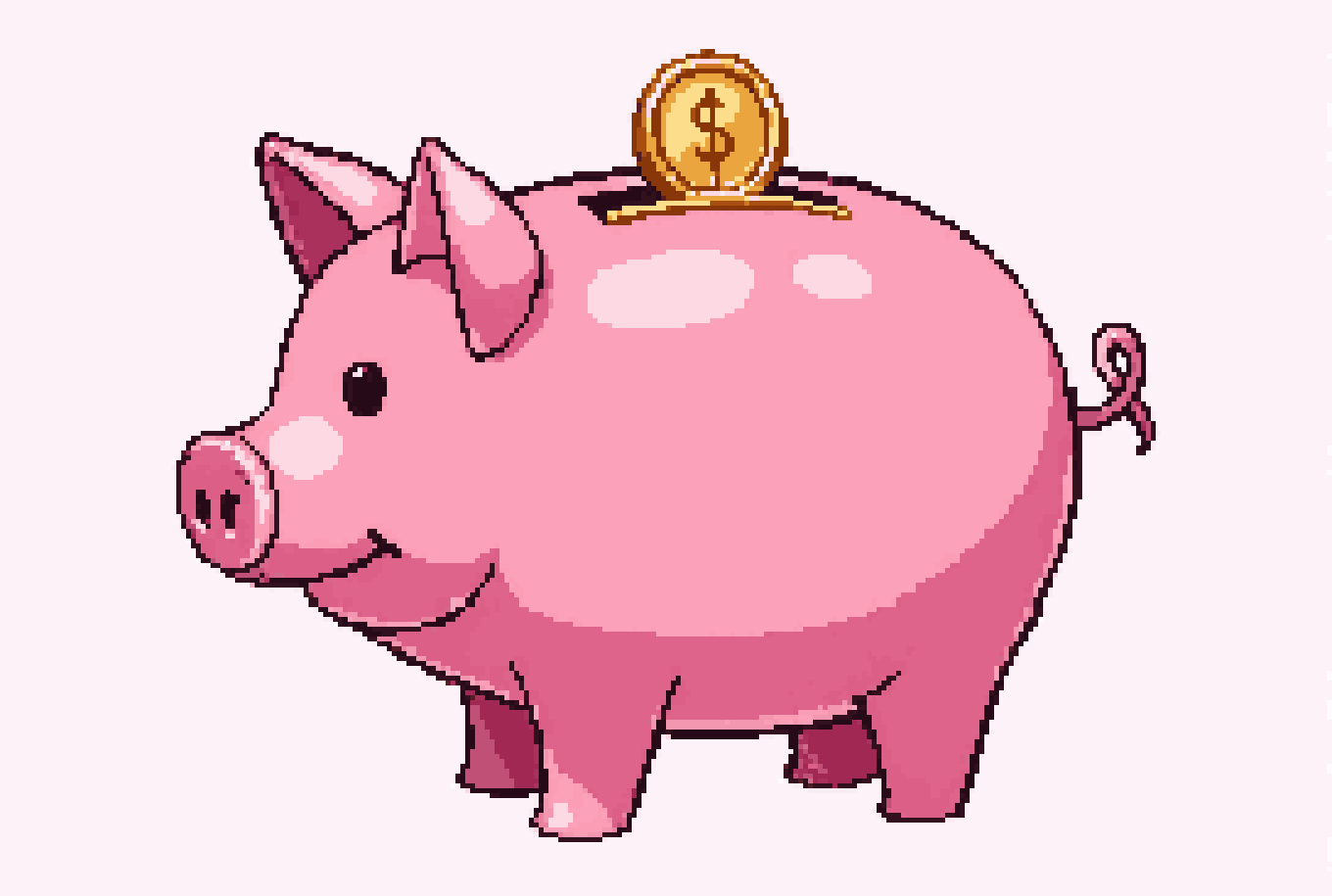 Savings pig pixel art